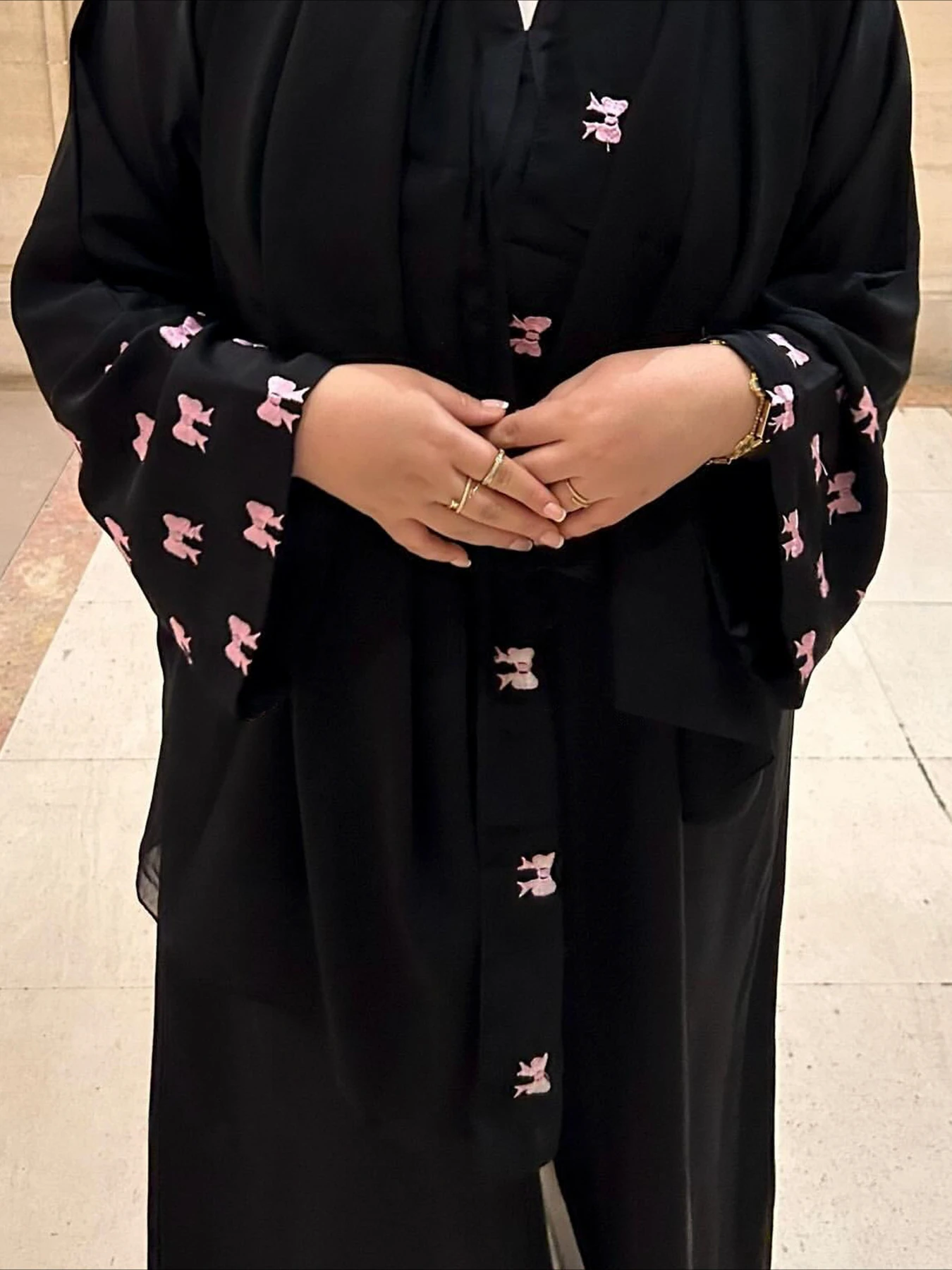 Morocco Kaftan Abayas Eid Muslim Abaya for Women Dubai Dresses Jalabiya Bow Embroidery Ramadan Islam Vestidos Arab Long Robe