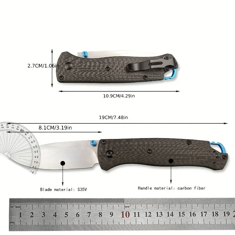 Folding Pocket Knife BM 535 EDC D2 Blade Carbon Fiber Handle Outdoor Suirvival Camping Self-defense Hunting Multi-purpose Knife