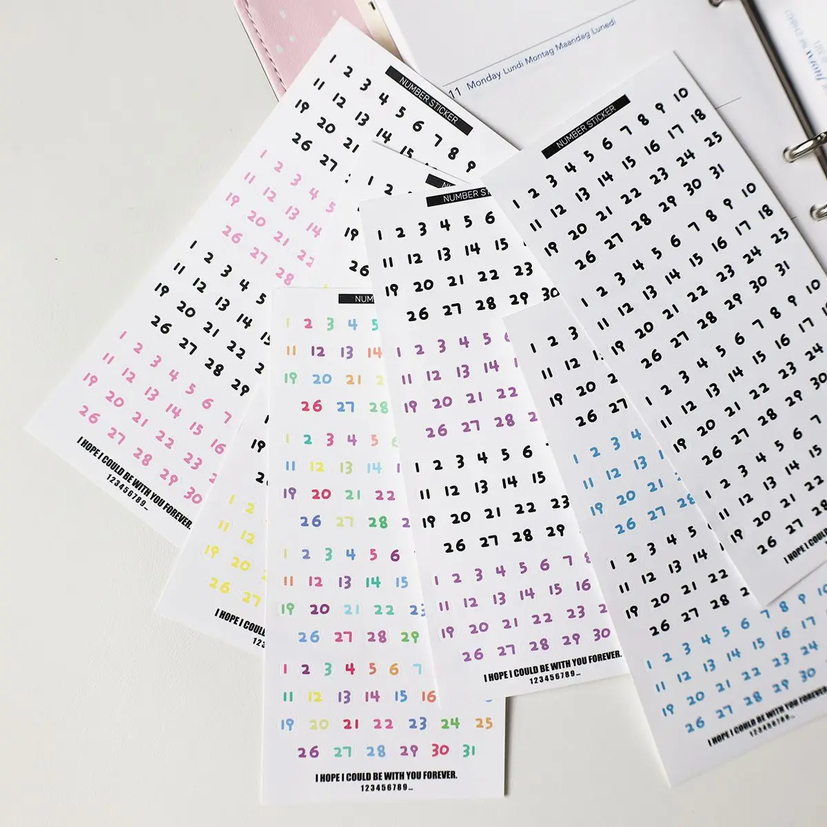 

DIY Scrapbooking Stickers Digital Number Date Decals for Journaling Planner with Cute Patterns Craft Supplies for Kids Adults