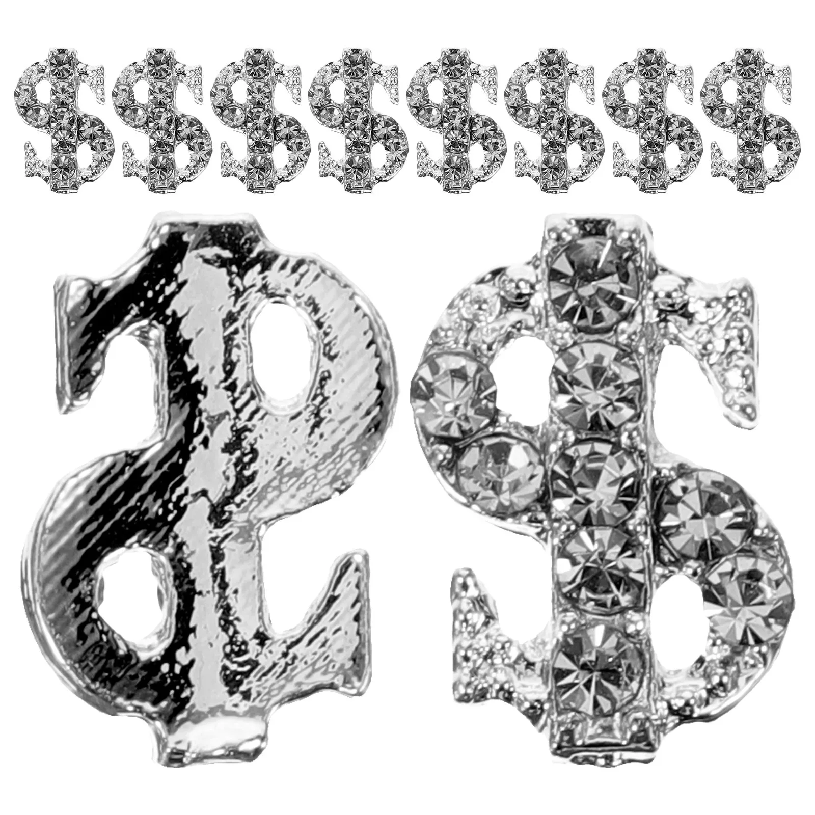 

20 шт., подвески для ногтей с табличкой доллара, прочные материалы, не выцветающие деформации для длительного использования, женские металлические подвески для дизайна ногтей