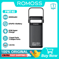 ROMOSS 40000mAh 65W PMT40 Dual Way Fast Charging Powerful Power Bank For Outdoor Smartphones XIAOMI Huawei Laptop