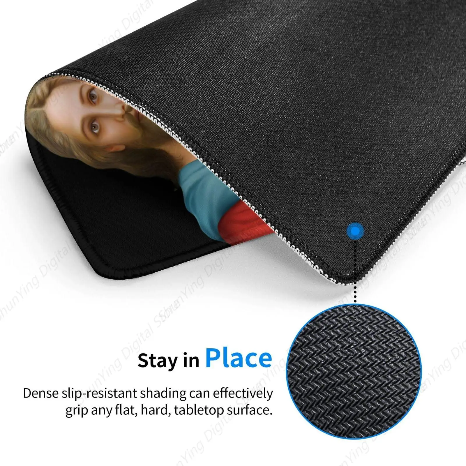 Oh My God I Saw That Fun Mouse Pad Anti Slip Large Square Desk Pad With Seam Edge Of 8.6 X 7 Inch Suitable For Home Office