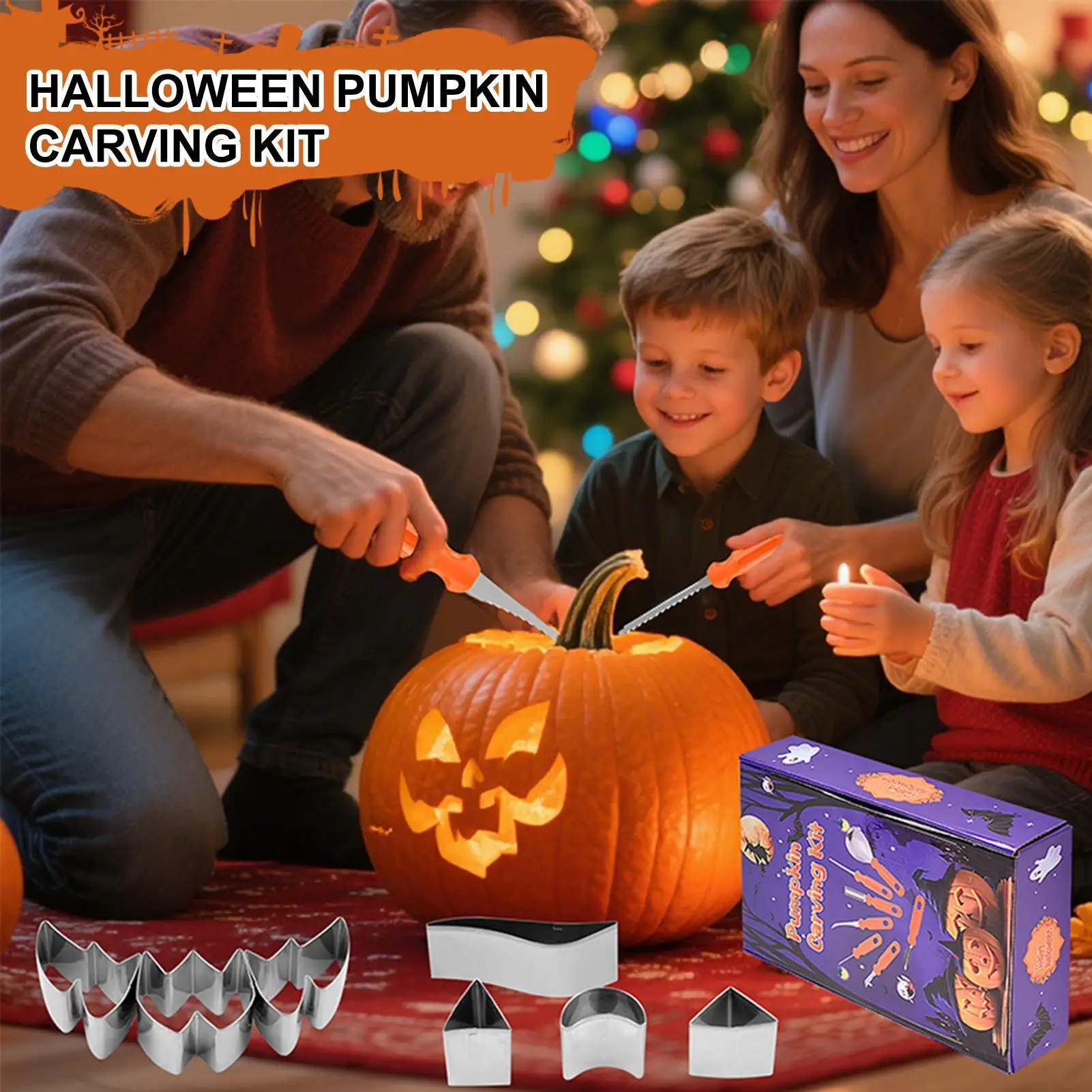 Halloween Pumpkin Carving Tools Kit Jack-O'-Lantern Pumpkin Carving Set 37-Piece Heavy Duty Sculpting Gears With Bag For