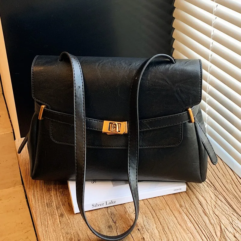 

2025 Textured Commuter Shoulder Bag, Women's Minimalist Square Crossbody, Casual Day to Night Tote, Versatile Sling Bag, Chic