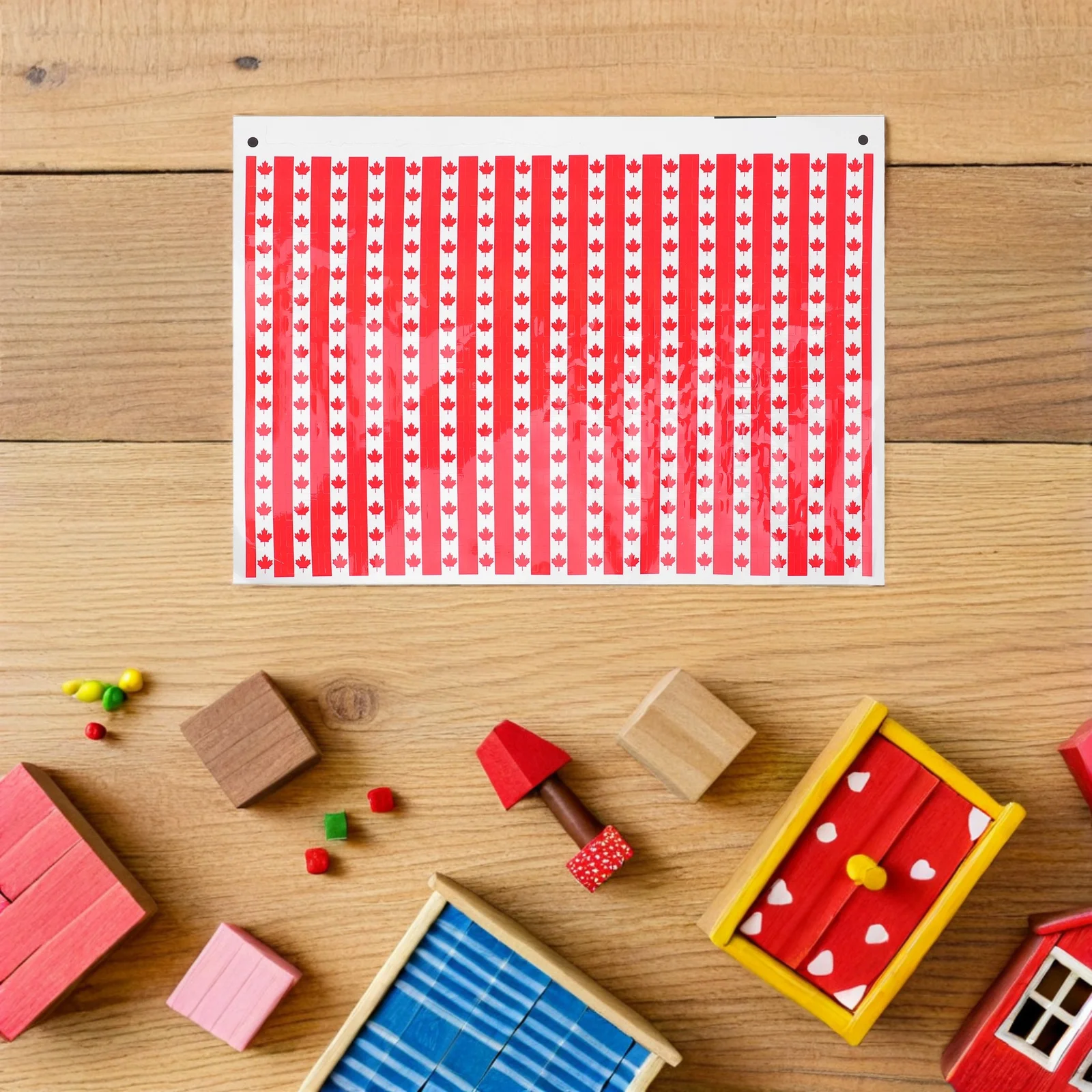 

260Pcs Canadian Flag Maple Leaf Stickers Waterproof Tear Resistant Decals for Patriotic Scrapbooking Journals Laptops