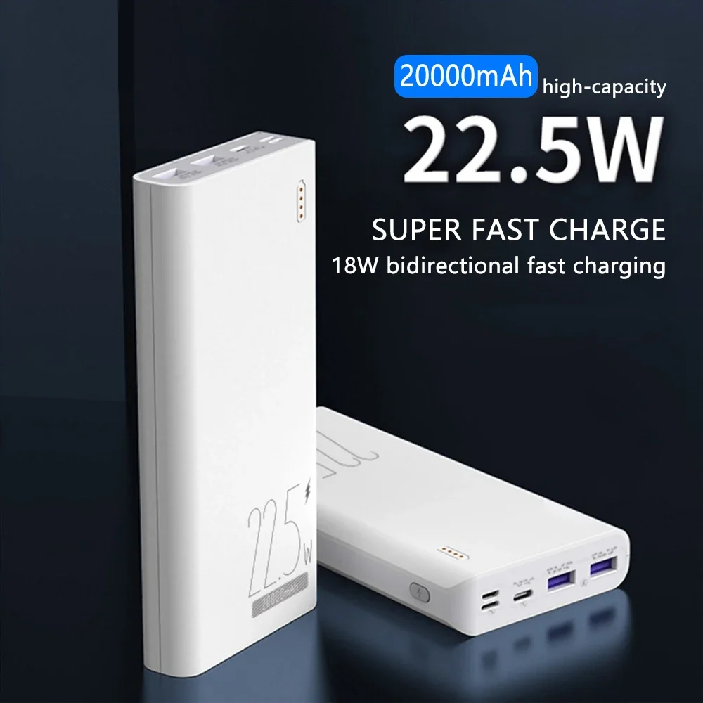 New 22.5W charging treasure 20000mAh, suitable for super fast charging universal mobile power supply 5A