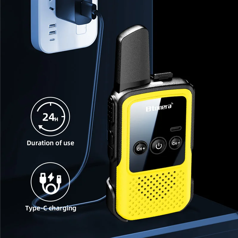 BTONERA BT300 MiniWalkie Talkie 양방향 라디오 2 PCS 어린이 워키 토키 PMR/FRS 통신 라디오 캠핑 장난감 휴대용