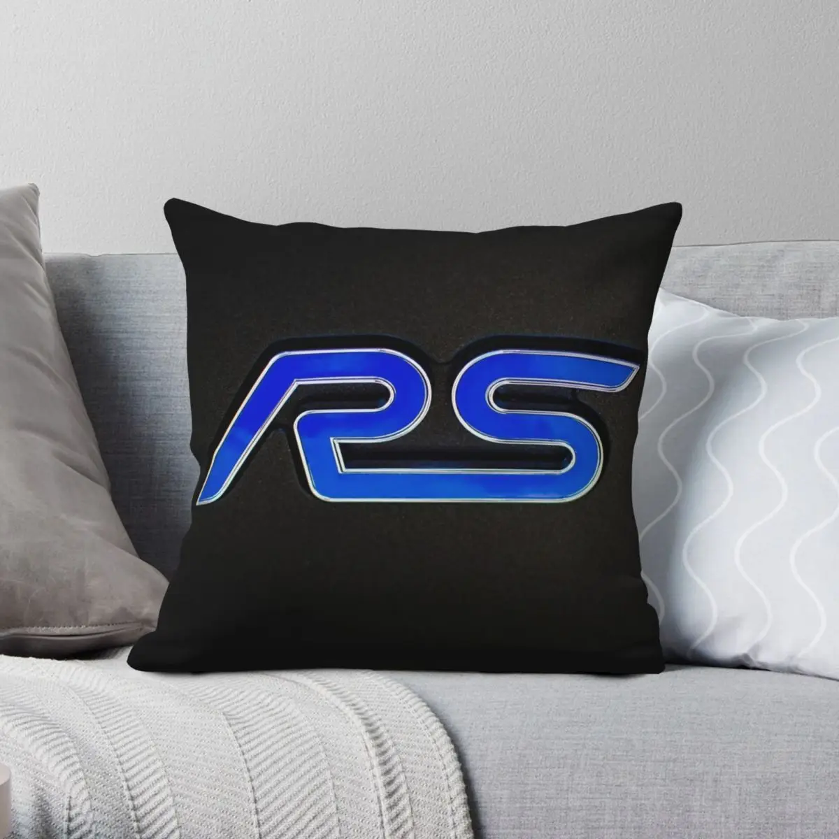 Focus RS Emblem Square Pillowcase Polyester Linen Velvet Printed Zip Decorative Throw Pillow Case Home Cushion Cover