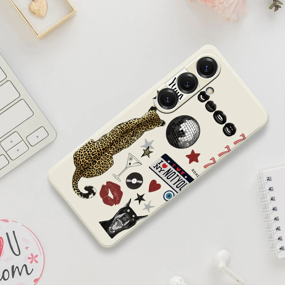 Personalized Leopard Print Phone Case For Samsung Galaxy S25 S24 S23 S20 Ultra Plus S20FE S21FE S23FE S24 FE S10Plus Soft Cover