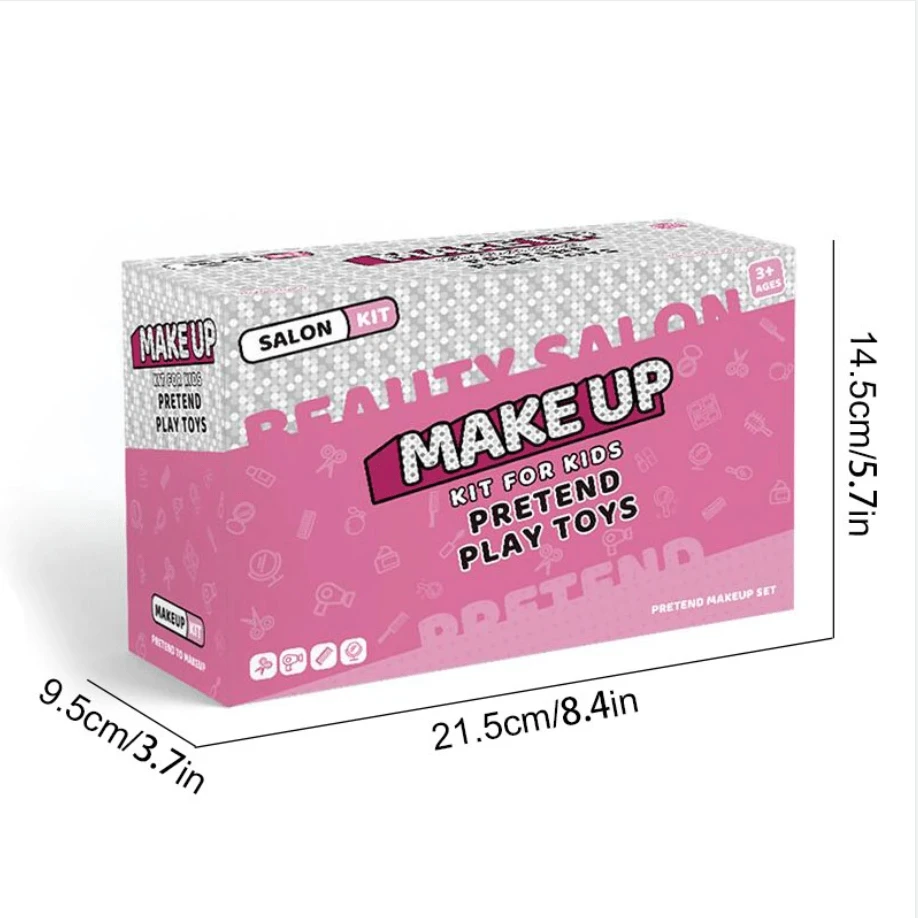 Set da salone di bellezza per ragazze da 17 pezzi, kit per tagliare i capelli, giocattolo da parrucchiere con asciugacapelli, forbici, grembiule da barbiere, regalo per ragazza