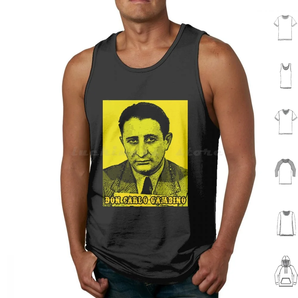Don Carlo Gambino Mobster Tank Tops Vest Sleeveless History America Usa Gang Criminal Outlaw Bank Robber Mafia Gangster