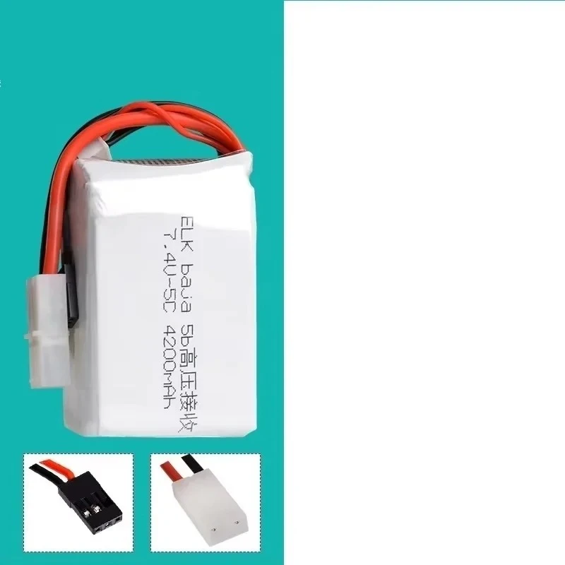 ل ELK-Racing Baja 5B 5T 5SC Remont سيارة شاحنة 7.4 فولت 4200 مللي أمبير بطارية ليبو مع موصلات توصيل Tamiya