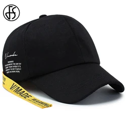 FS Black Yellow Baseball Cap For Men Long Adjustable Strap Street Hip Hop Caps Outdoor Sports Trucker Hats Cotton Women Dad Hat