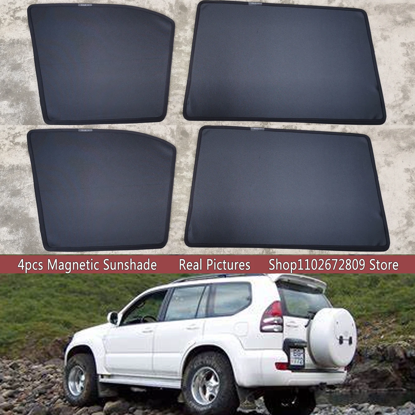 Magnetic Car Sunshade Shield Front Windshield Frame Curtain  For Toyota Land Cruiser Prado J120 120 J12 2002 - 2009 Accessories