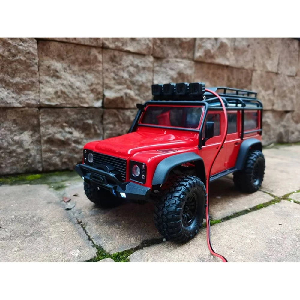 TRX4 디펜더 시뮬레이션용 RC 자동차 루프 라이트 원형/사각형 조명 원격 제어 자동차 개조 부품 장난감 액세서리
