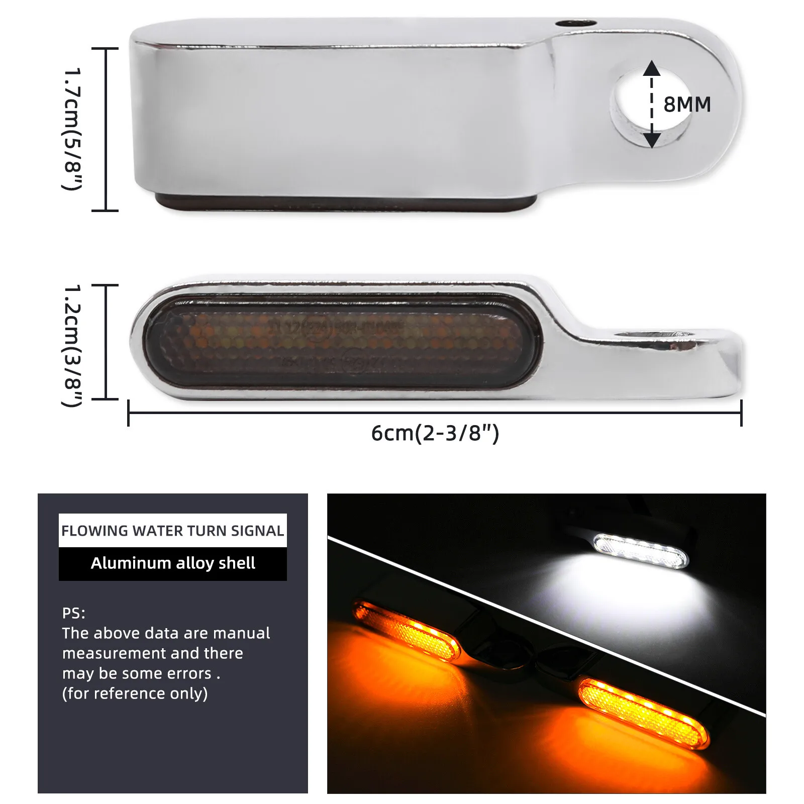 For Harley Sportster XL 1200 883 Chrome Handlebar LED Turn Signals Blinker Light
