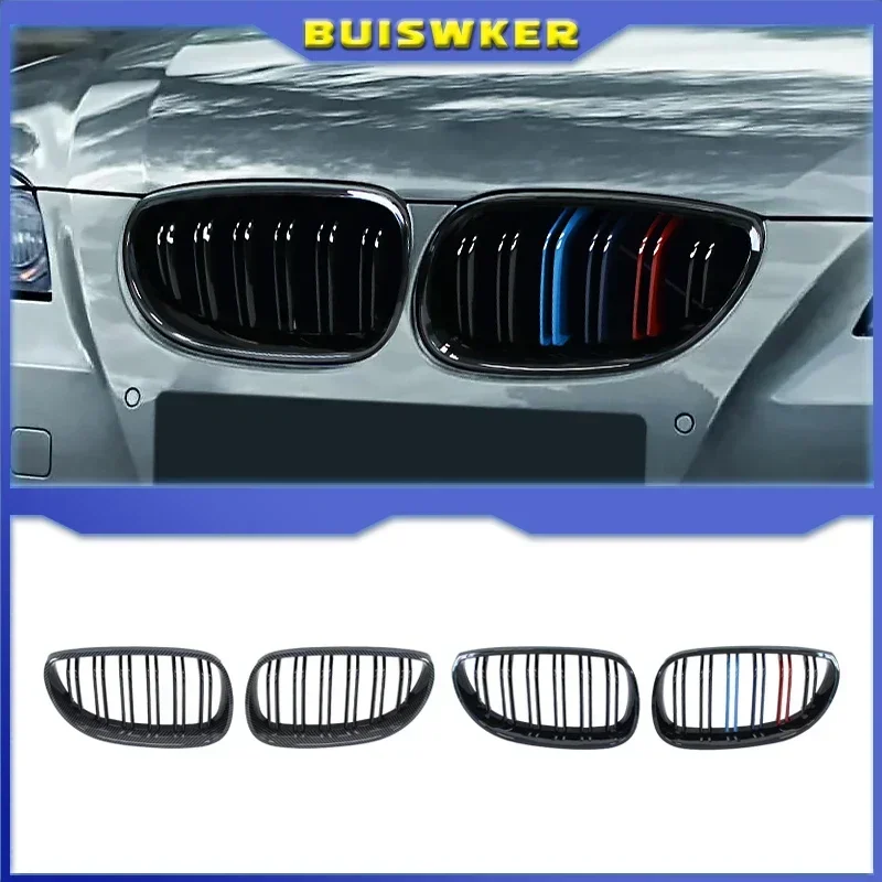 

Car Front Bumper Grille Kidney Racing Grill Grilles For BMW E60 E61 5 Series 2003-2009 Gloss Black Auto New Double Slat Grilles