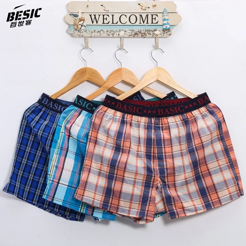 Random 3Pcs Comfortable Breathable Cotton Boxer Briefs Men's Fashion Personality Loose Underwear Casual Daily Wear Boxer Shorts