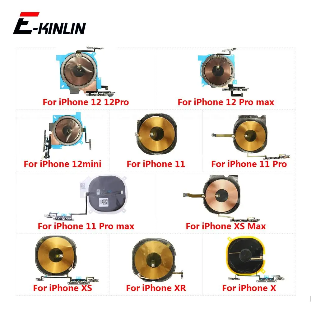 Charger Wireless Charging Induction Coil NFC Compass Module Flex Cable For iPhone X XR XS 12 Mini 11 Pro Max Replacement Part