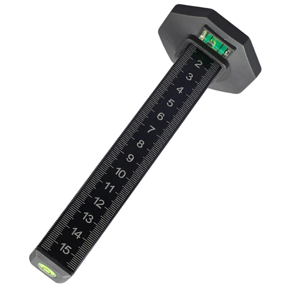 0-15cm Construction Level Ruler with Bubble Level and Hanging Hole for Tile Laying Wall Layout and Horizontal Positioning