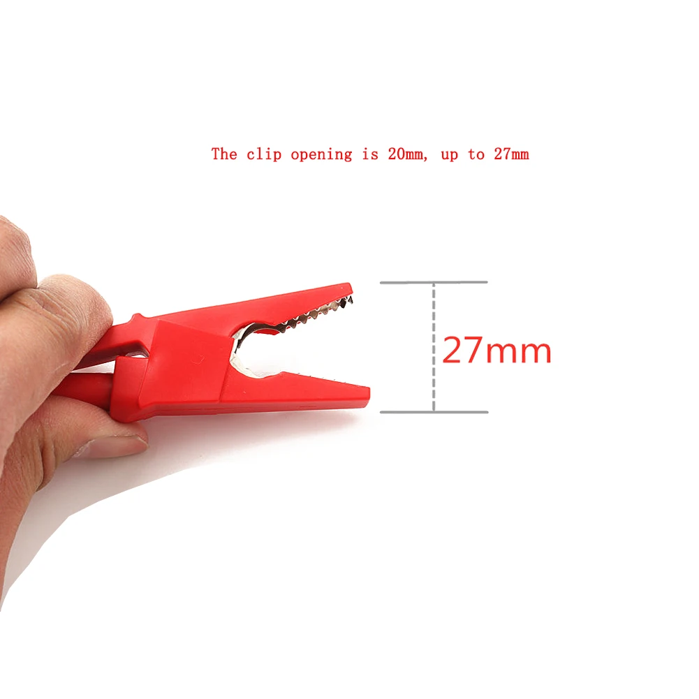 

2PCS 20mm Opening Alligator Test Clip for Banana Plug 4mm Multimeter Pen Cable Probes Crocodile Clip with Full Cover