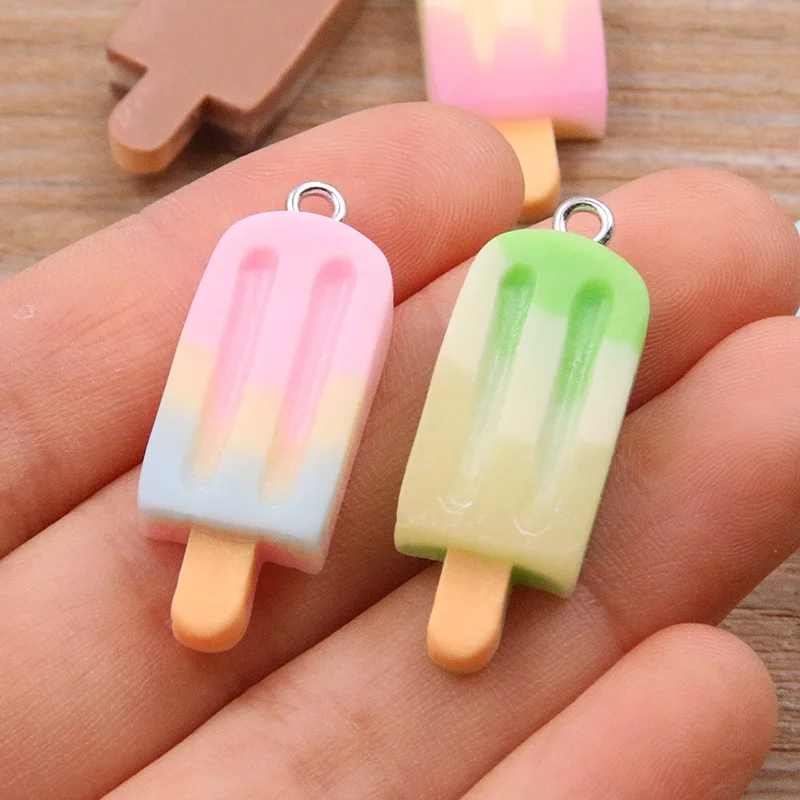 6Pcs Gradient Ice Pop Resin Charms Mini Popsicle Pendants DIY Accessories For Necklace Bracelet Bag Hanging Jewelry Crafts view 4