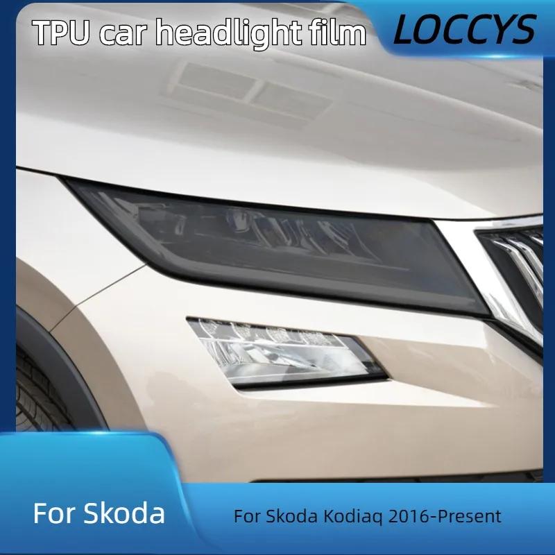 

For Skoda Kodiaq 2016-Present Car Headlight Tint Black Protective Film Protection Transparent TPU Stickers Accessories