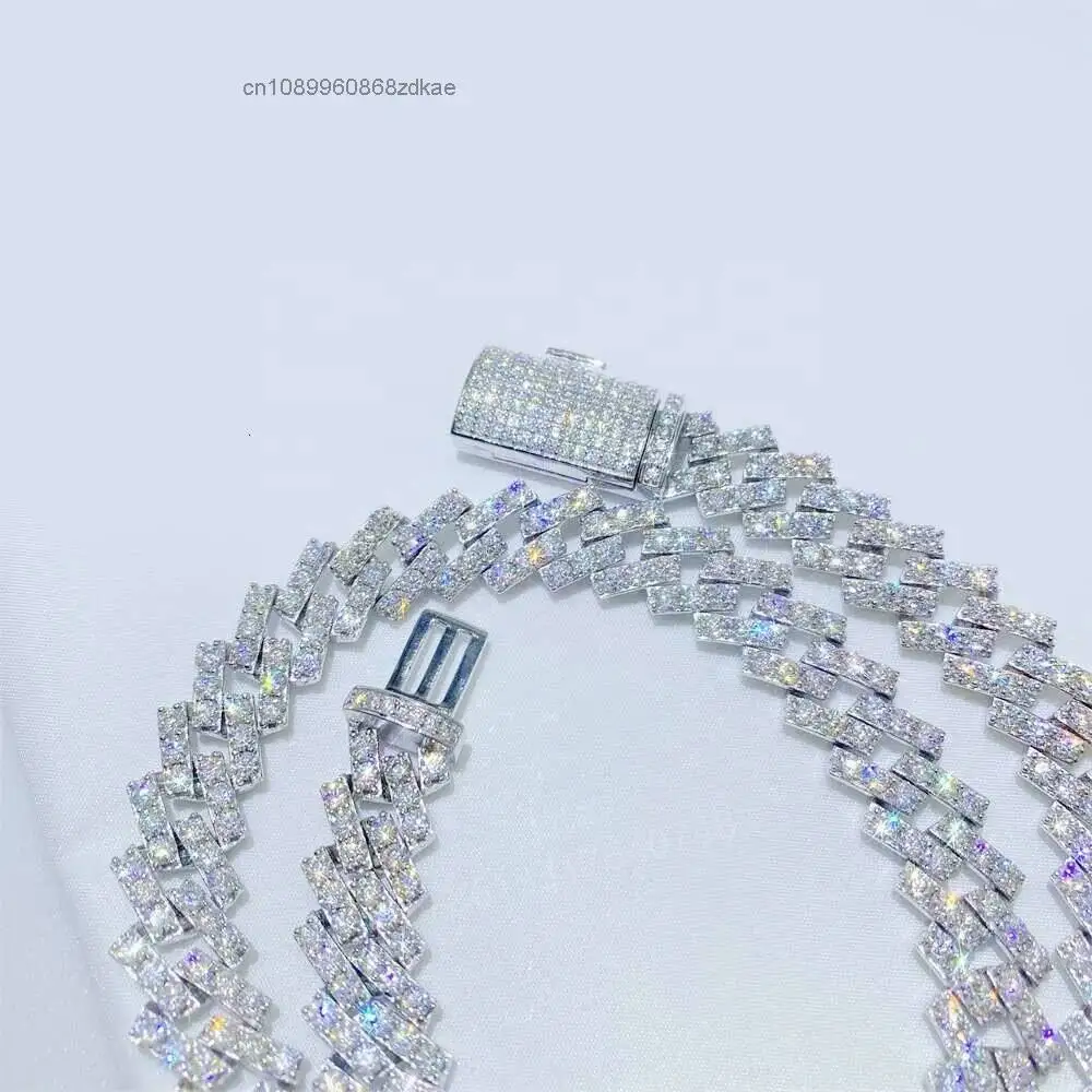 Luxury Pass Diamond Tester 13mm 22 14k 18k Gold Plated Big Iced Out Moissanite Miami Hip Hop Jewelry Cuban Link Chain.