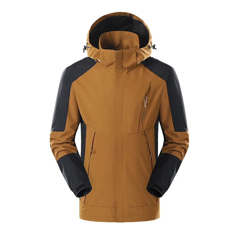 2024 New Jacket Men's Outdoor Detachable Hooded Coat Windproof Waterproof Couple Mountaineering Wear Spring and Fall Sports Coat