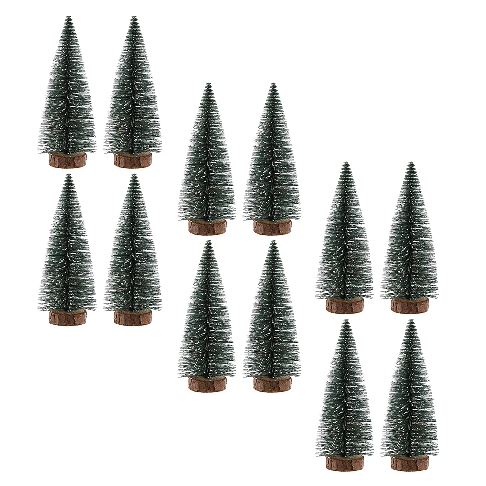 

12 Pcs Mini Christmas Ornaments Cute Shape Warm Festive Home Desktop Bedroom Room Green Holiday