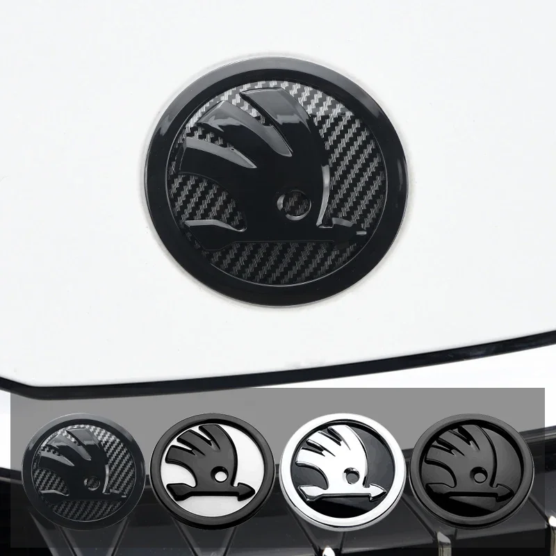 80mm 90mm ABS Emblem For Skoda Fabia 1 2 Octavia a7 RS Superb Rapid Yeti Karoq Vision Car Head Front Rear Boot Tailgate Sticker