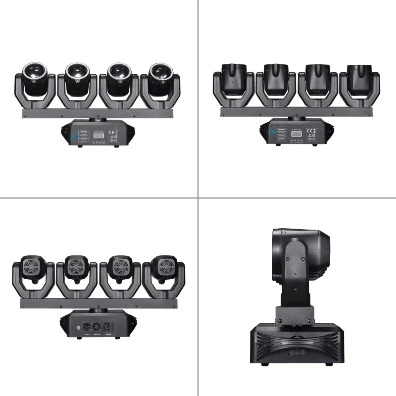 4헤드 풀컬러 빔 무빙 헤드 라이트 LED 150W RGBW DMX 컨트롤러 스테이지 레이저 효과 조명 (디스코 파티, 웨딩용)