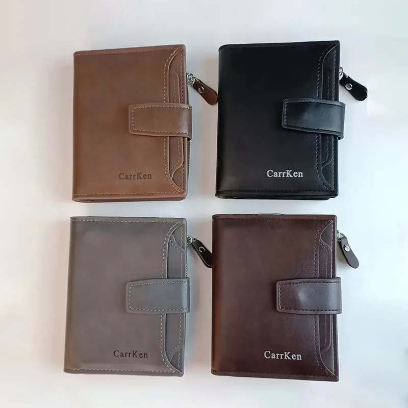 Men's Wallet PU Leather Billfold Slim Credit Card/ID Holders Inserts Coin Purses Luxury Business Foldable Wallet