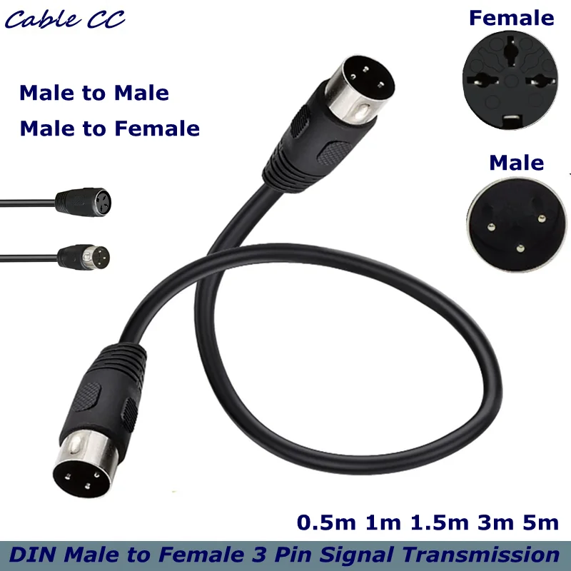 3 دبوس Din تمديد كابل ميدي ذكر إلى ذكر أنثى الرصاص ل Bang & Olufsen B & O Powerlink إلخ التعليمات الموسيقية