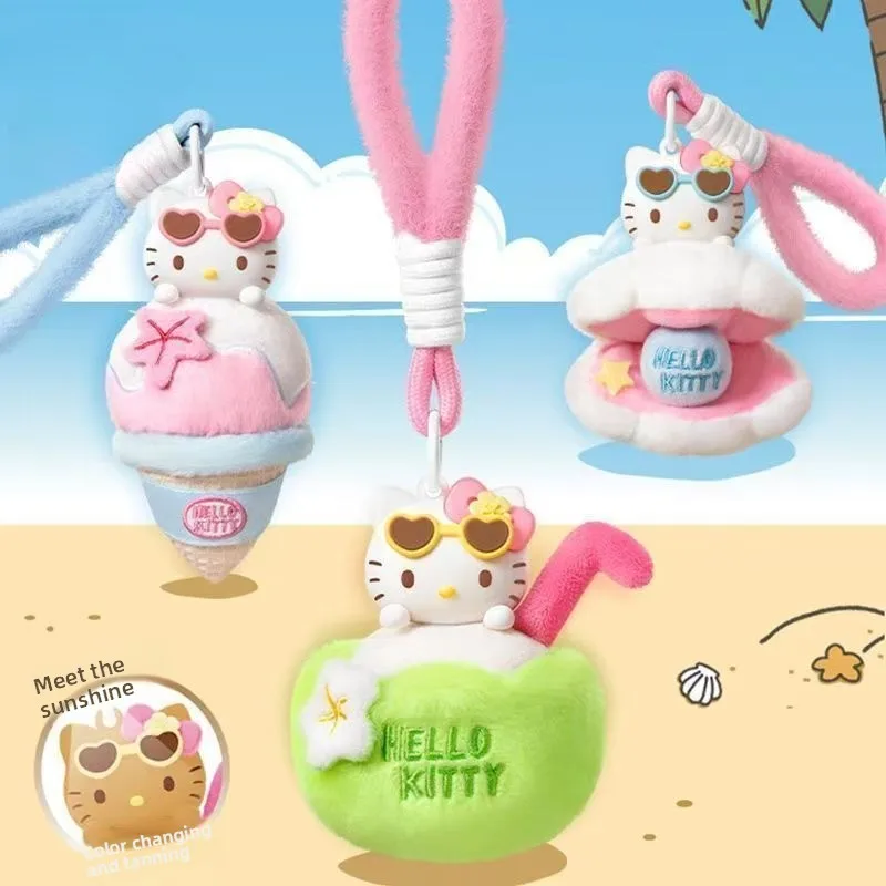 

Hello Kitty Summer Dark Skin Plush Scented Keychain Blind Box Fragrance Mystery Gift for GirlsCute Collectible Decor Accessories