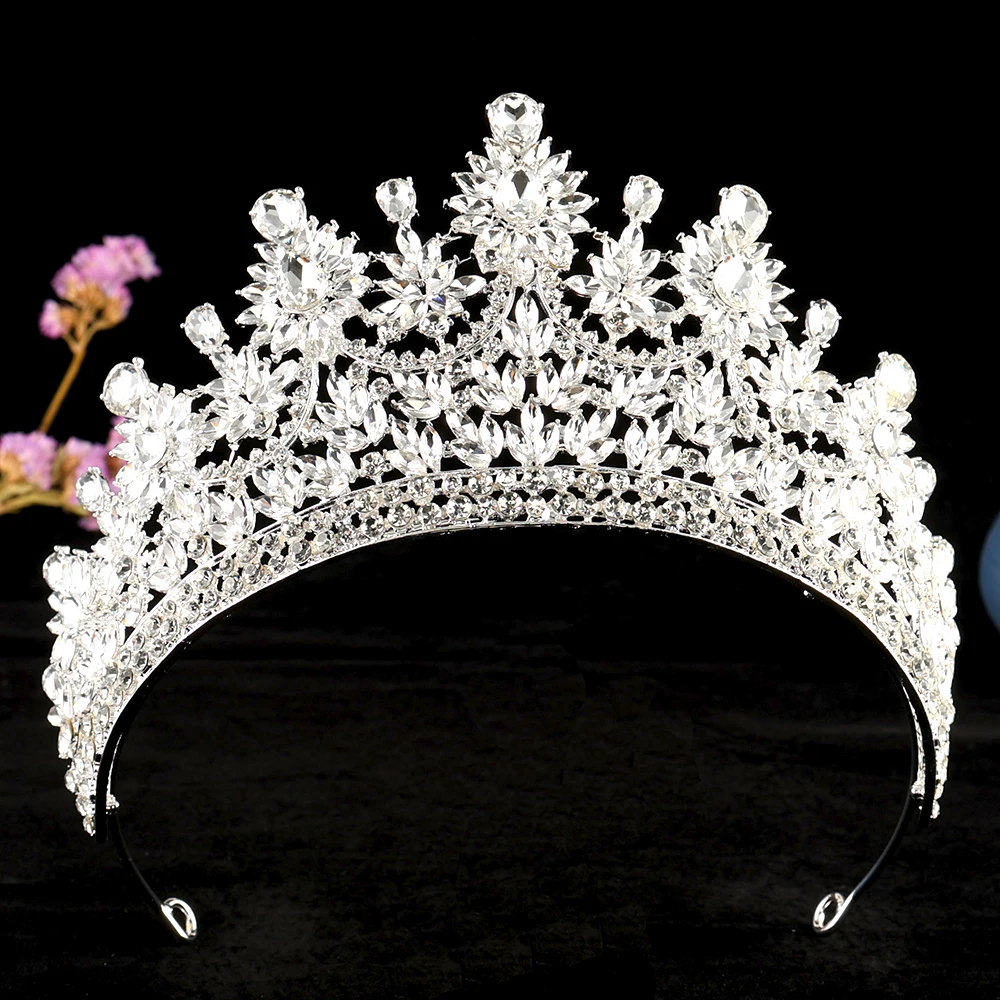 

Wedding Bridal Tiara Colorful Crystal Crown Elegant Noble Wedding Hair Accessories