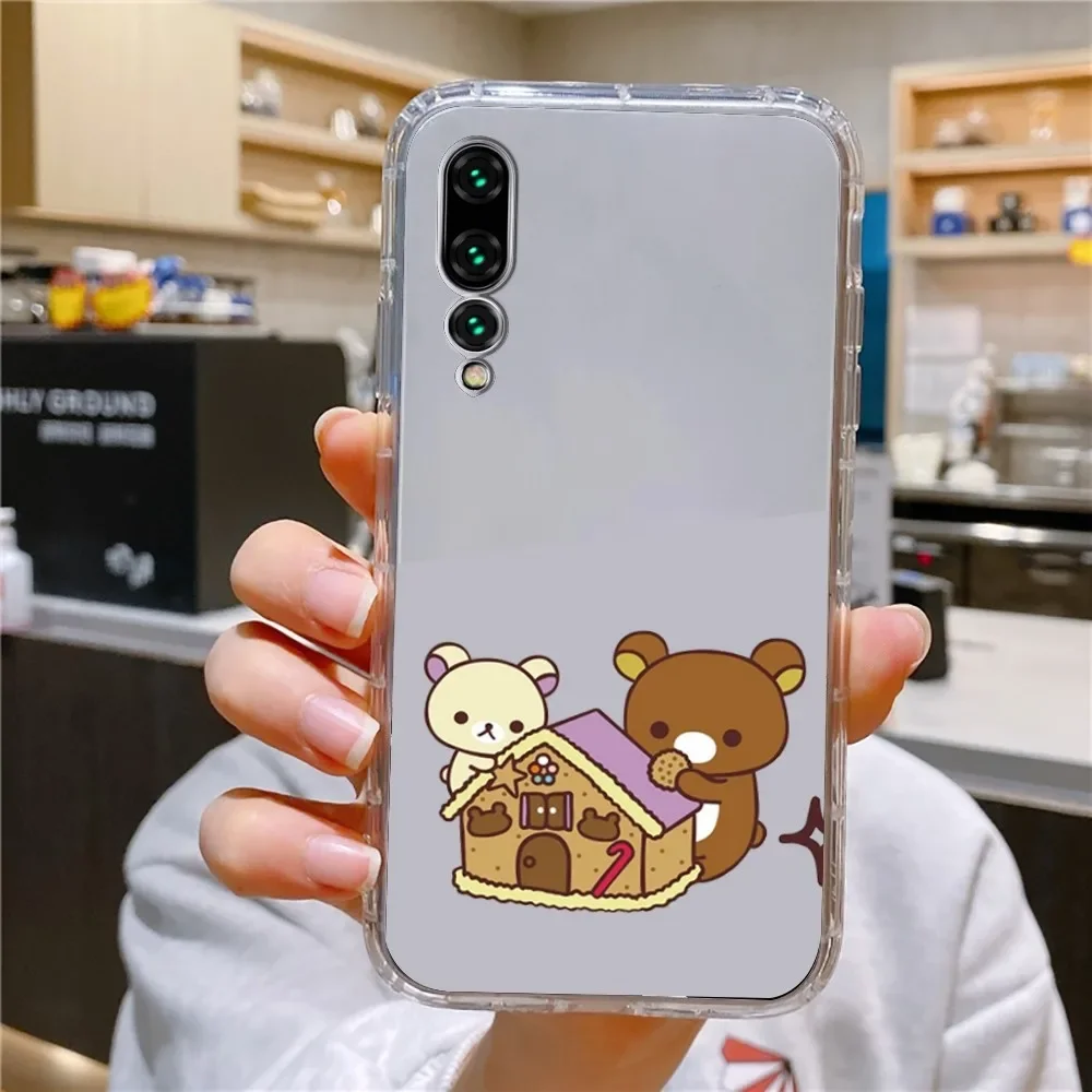 Cute R-Rilakkuma-Bear Phone Case For Xiaomi 11 Redmi Note 11 5G 8T 9A 9 10T Note8Pro Note9 12SUltra Transparent Case