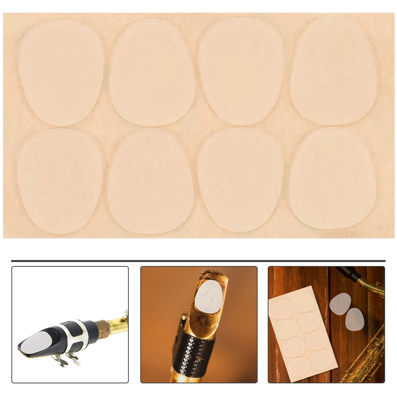 

Saxophone Mouthpiece Pads 0.8mm Translucent Round Metal Gasket Clarinet Cushion Durable Comfortable Accessories