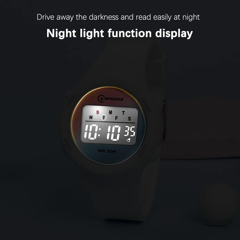 CE153 ساعة أطفال رياضية عصرية جديدة للطلاب رائعة متعددة الوظائف مقاومة للماء وإضاءة ليلية ومنبه إلكتروني #3