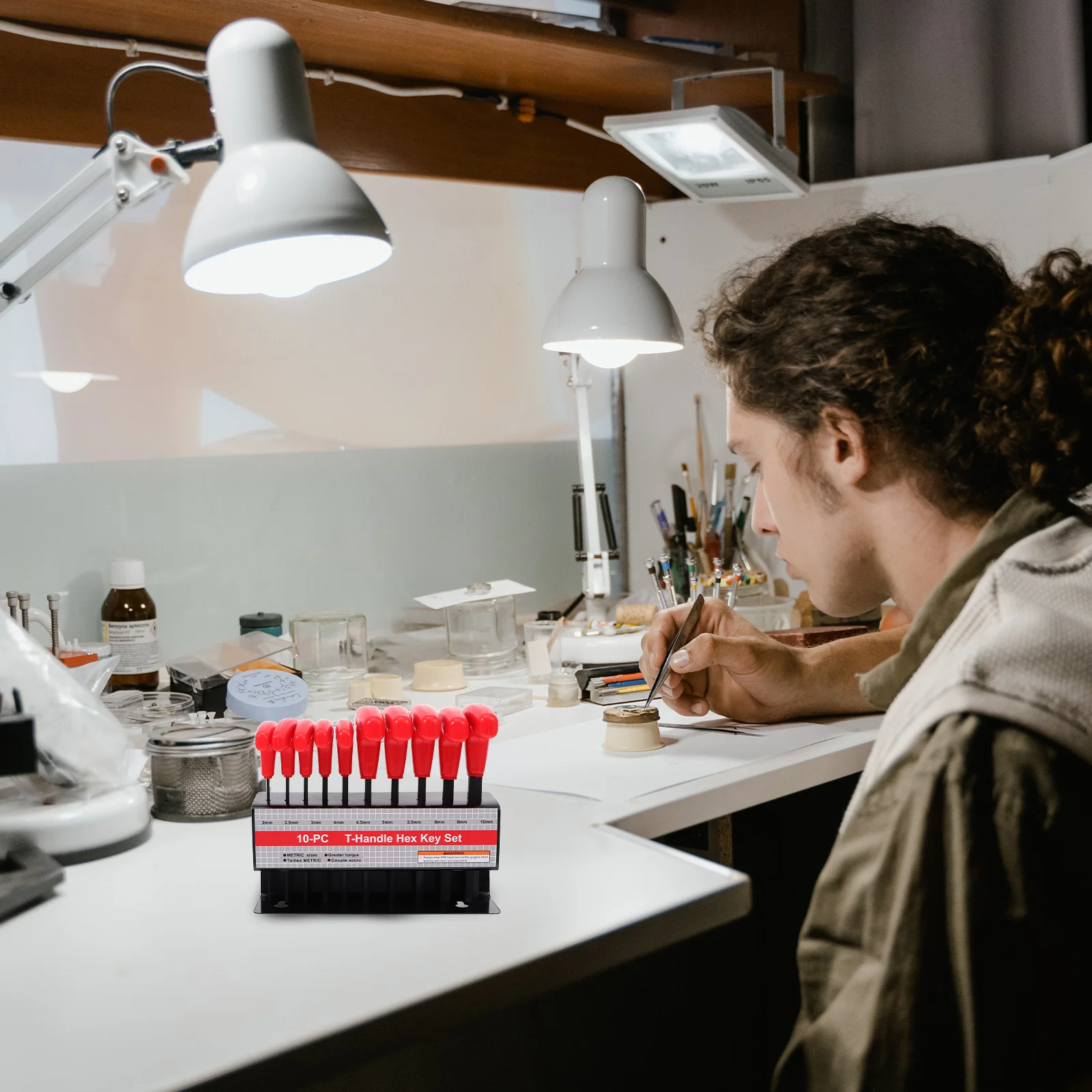 

1 Set T-Handle Hex Socket Wrenches Professional High Hardness Wear-Resistant Span Equipped Holder Organized Carry