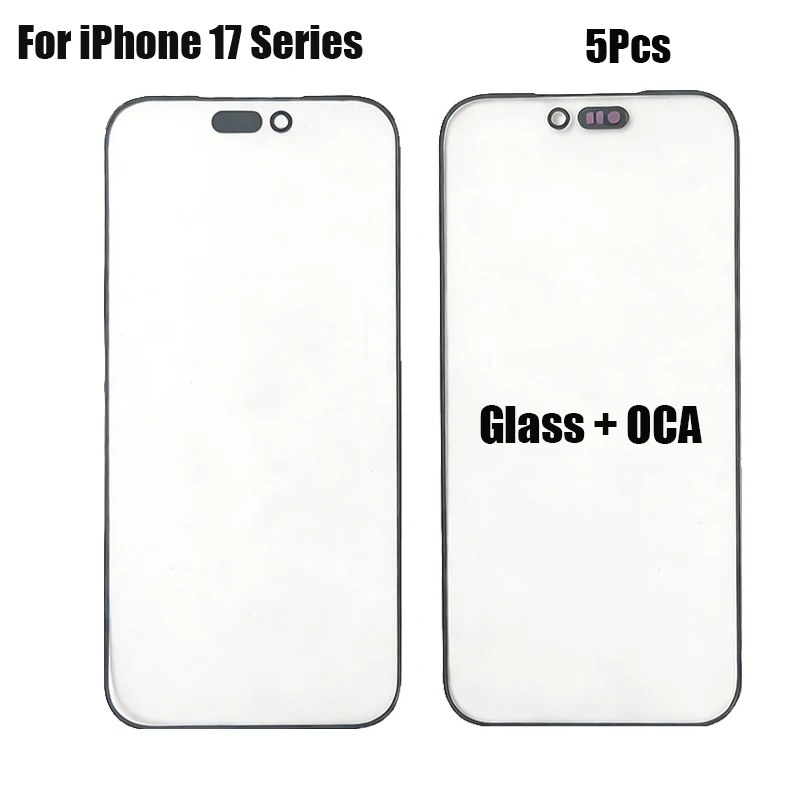 5x Front Screen Outer Glass Lens with OCA Replacement for iPhone 17 Pro Max Air Touch Panel Glass Cover Repair