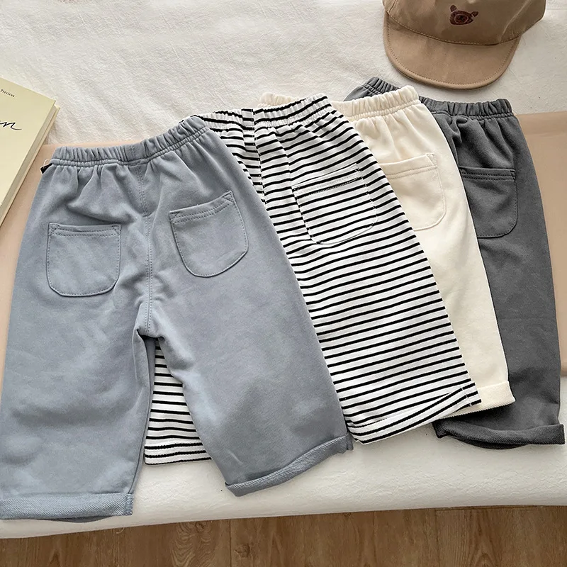 Baby Pants Spring And Autumn Clothes For Baby Boys Casual Outing Rolled Pants Baby Denim Trousers Cute Knitted Soft Simple