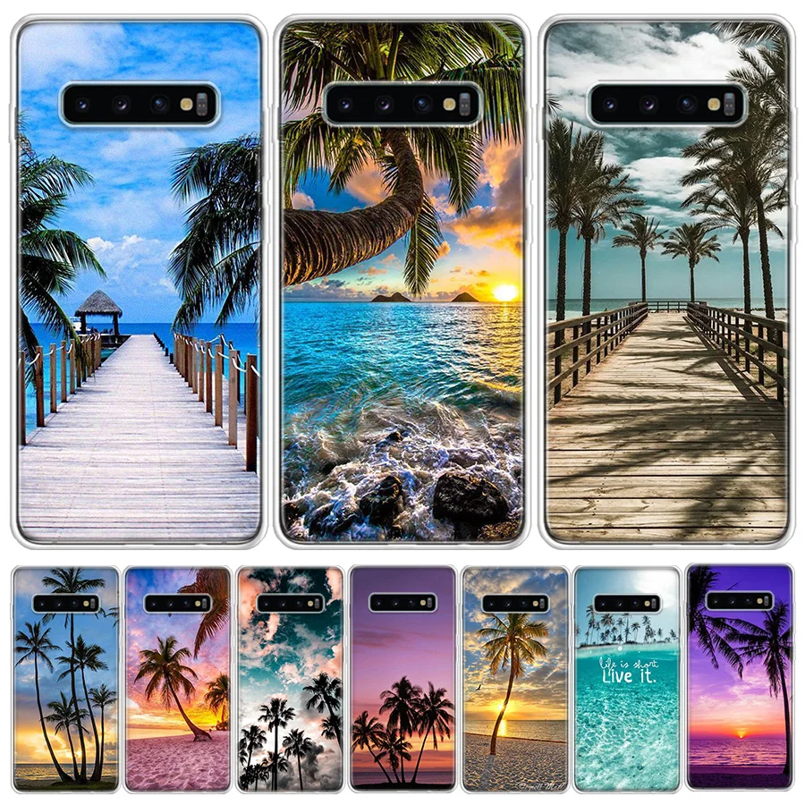 Sunset palm trees summer beach Phone Case For Samsung A15 A25 A35 A55 A05S A03 A03S A04 A04S A13 A14 A23 A24 A33 A34 A53 A54 A