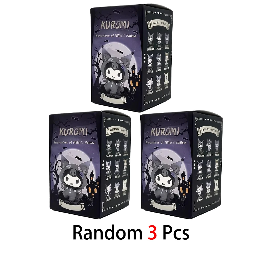 Sanrio Blind Box Cartoon Kuromi Puppe Glücksbringer Anime-Serie Actionfigur Modellpuppe Kinderspielzeug Schreibtisch-Deko Geburtstagsgeschenk
