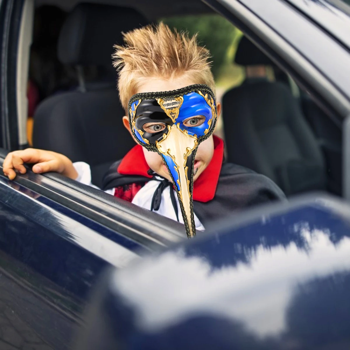 

Long Nose Mask Elegant Shiny Glitter Halloween Prom Masquerade Ball Costume Blue Masks Men Women Cosplay Accessory