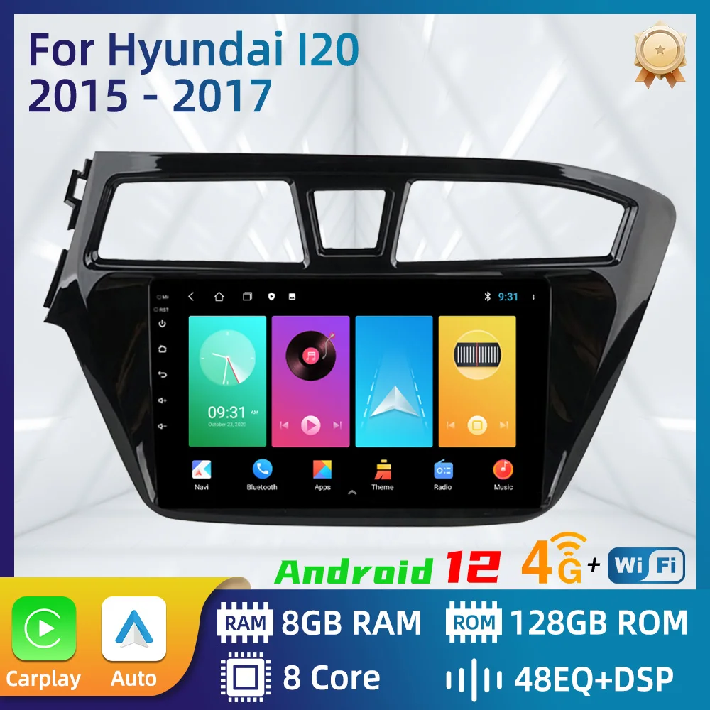 Автомагнитола для Hyundai I20 2015-2017, 2 Din, с поддержкой Wi-Fi и GPS