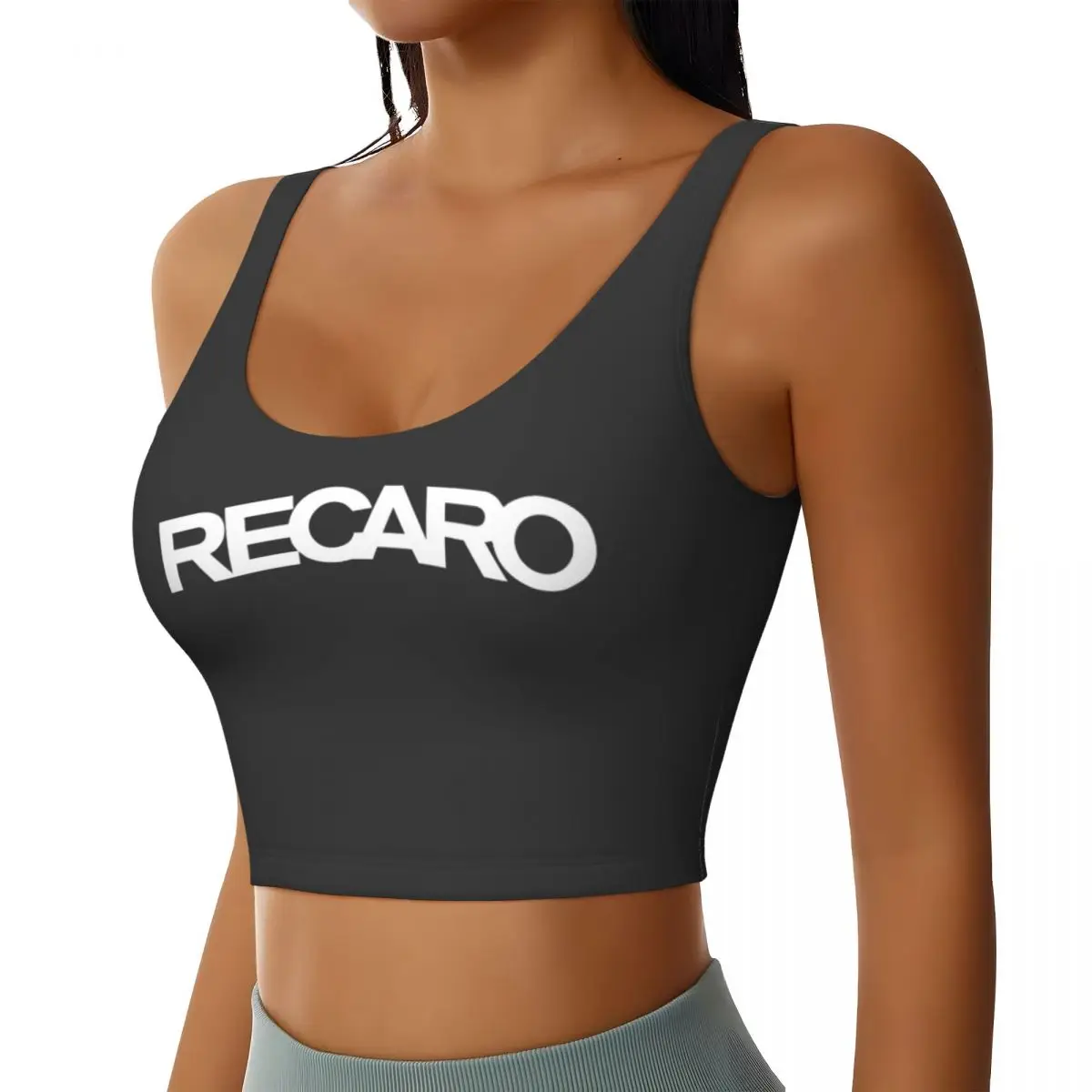 Custom Recaros Logo High Impact Sports Bras for Women Seamless Workout Running Crop Tank Tops