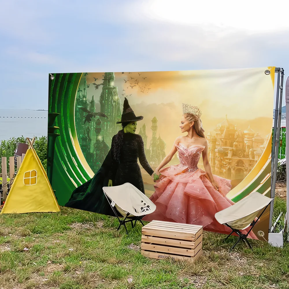 W-Wicked Part One Movie flag For Picnic Party Camping Banner Outdoor Atmosphere Cloth