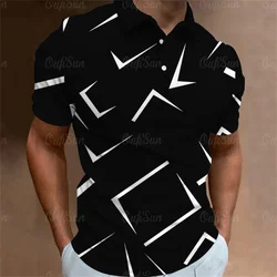 Men's Polo Shirt Fashionable Dynamic Street Clothing Golf Sports Shirt Summer Business Casual Breathable Lapel Short Sleeved Top