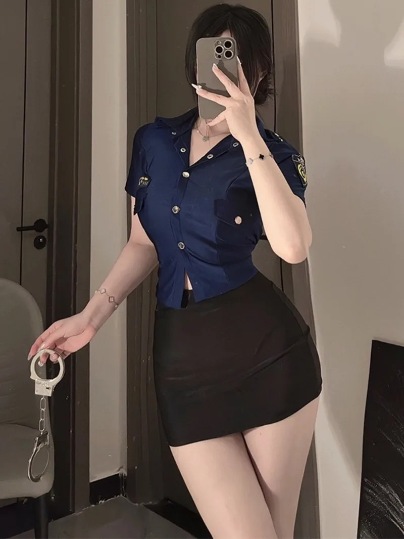 Hot Tight Sexy Female Uniform Tempting Passion Role-playing Nightclub Short Skirt Set OL Hot Sexy Korean Women Set Sweet KD77